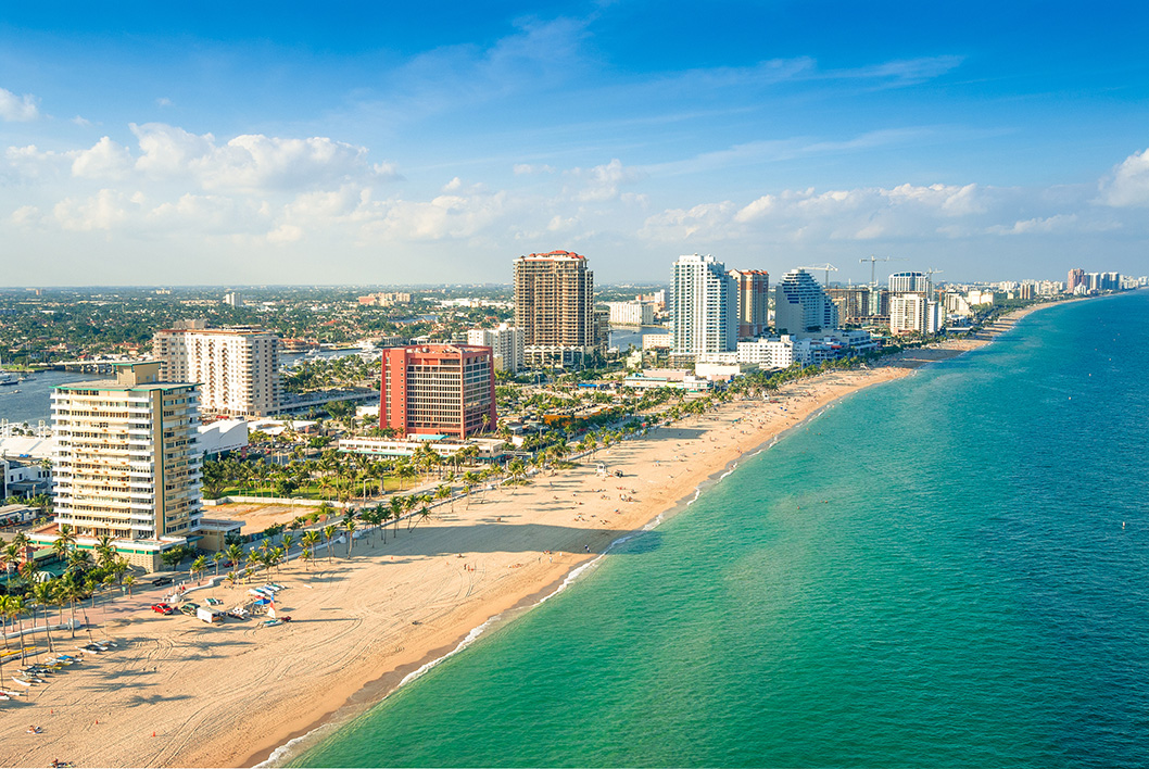 Aerial view of Fort Lauderdale Beach - Florida, USA