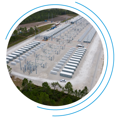 Aerial view of the FPL Manatee Energy Storage Center in Manatee County Florida Aerial view of the FPL Manatee Energy Storage Center in Manatee County Florida