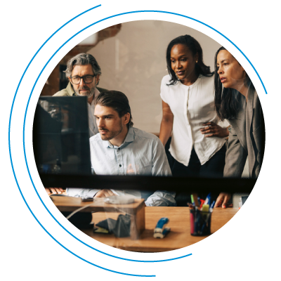 Lab technicians at work