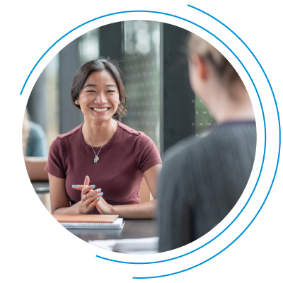 Back of graduate at commencement ceremony