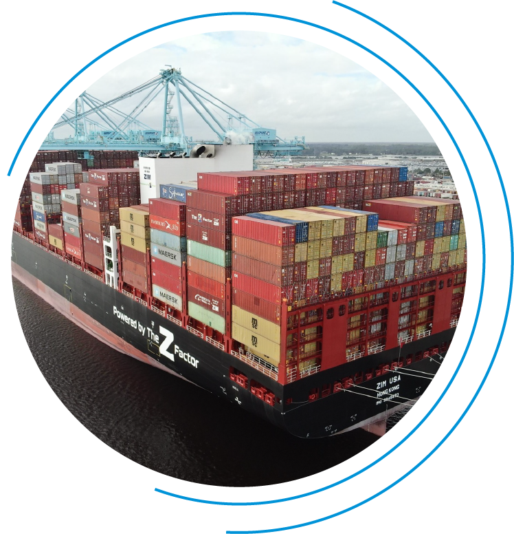 photo of container ship with cargo docked at Jaxport in Florida photo of container ship with cargo docked at Jaxport in Florida