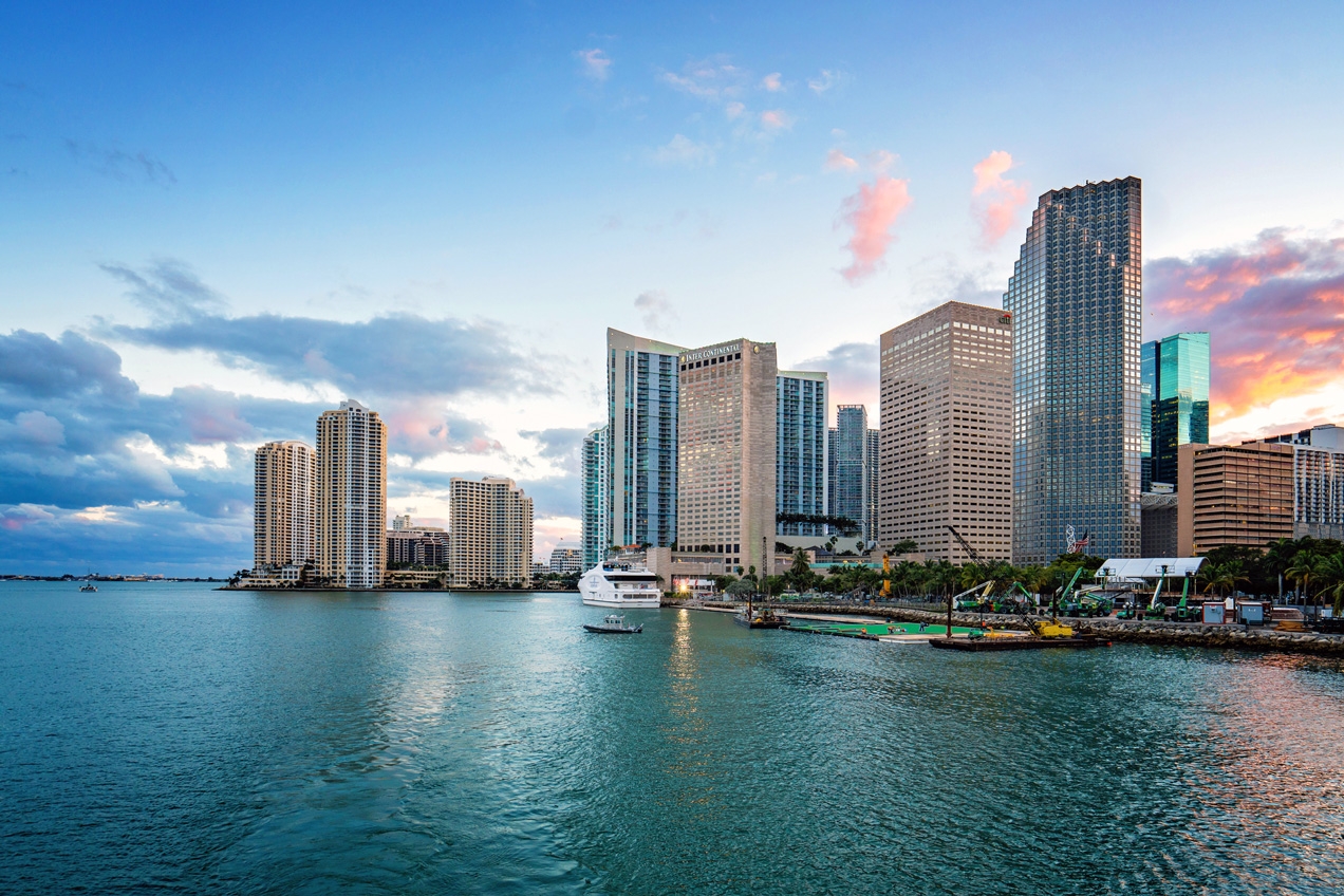 Stunning skyscraper-filled skyline from Miami’s Biscayne Bay