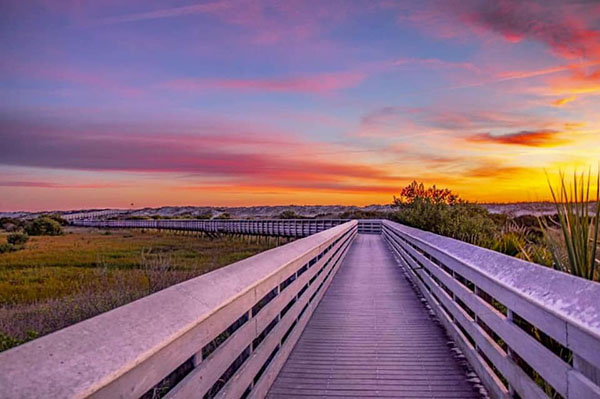 airport with sunset