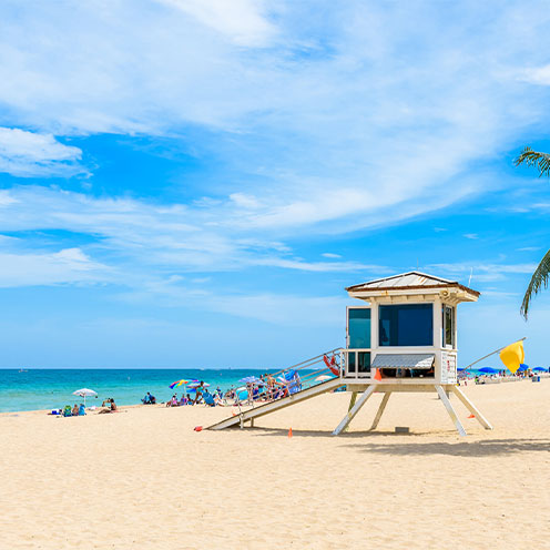 a lifeguard stand on a beach